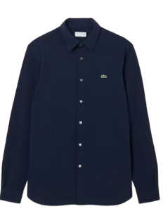 Camicia slim fit in piqué di cotone