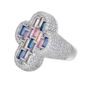 Anello incrociato vintage ghiacciato (SD-022)